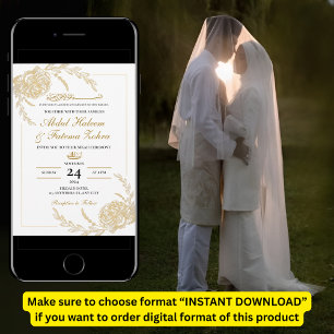 Roos Goud Lijst Elegant White Paper Modern Nikah Kaart