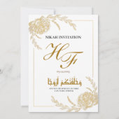 Roos Goud Lijst Elegant White Paper Modern Nikah Kaart (Achterkant)