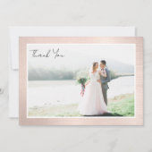 Roos Goud Lijst Fotobruiloft Bedankkaart (Voorkant)