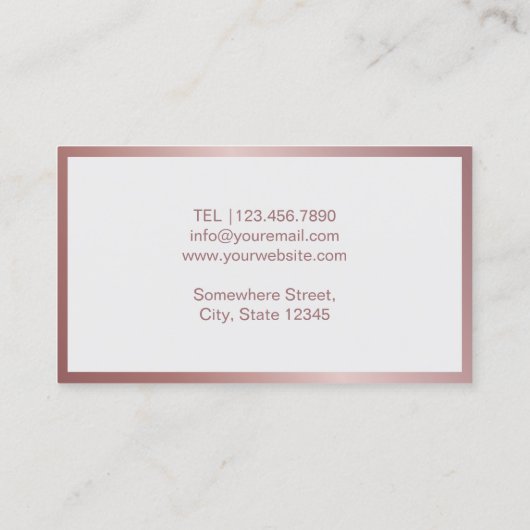 Roos Goud Lijst Minimalistische make-up haarstylis Visitekaartje (Achterkant)