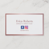 Roos Goud Lijst Minimalistische make-up haarstylis Visitekaartje (Voorkant)