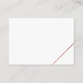 Roos Goud lijst Script Wit Eenvoudige Ontvangst Informatiekaartje (Achterkant)