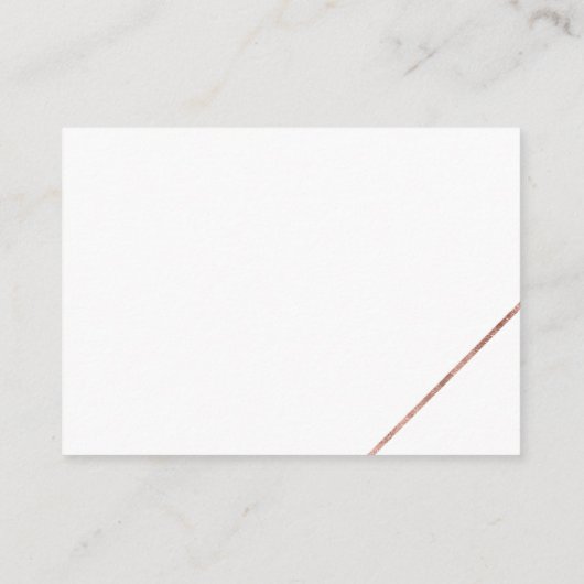 Roos Goud lijst Script Wit Eenvoudige Ontvangst Informatiekaartje (Achterkant)