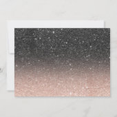 Roos goud lijst zwarte glitter ombre foto Sweet 16 Kaart (Achterkant)