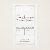 Roos Goud Logo Chic Luxe Kleding Prijs Label Label Visitekaartje (Achterkant)