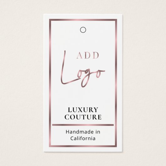 Roos Goud Logo Chic Luxe Kleding Prijs Label Label Visitekaartje (Voorkant)