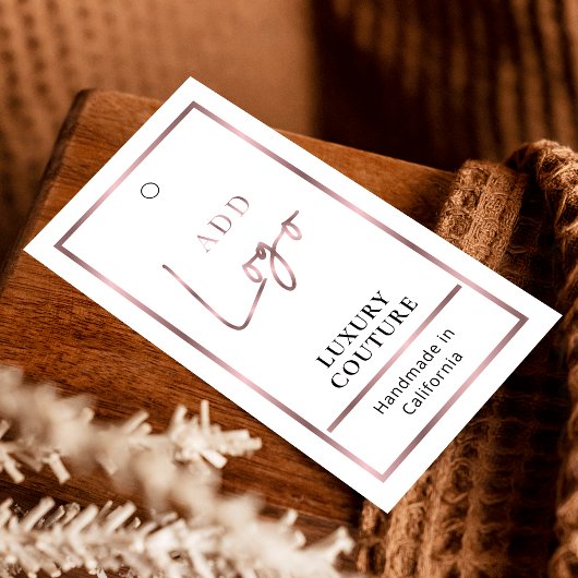 Roos Goud Logo Chic Luxe Kleding Prijs Label Label Visitekaartje