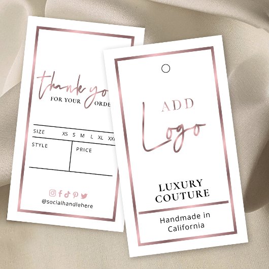 Roos Goud Logo Chic Luxe Kleding Prijs Label Label Visitekaartje