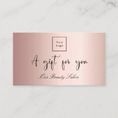 Roos goud logo qr code gift certificaat (Voorkant)