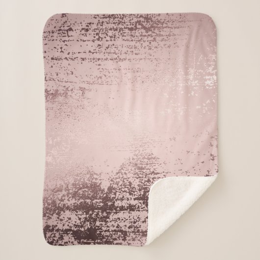 Roos goud Luxe metalen design Sherpa Deken (Voorkant)