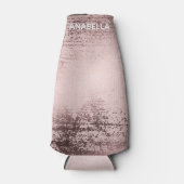 Roos goud Luxe metalen gepersonaliseerd Flesjeskoeler (Voorkant)