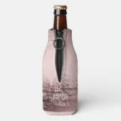 Roos goud Luxe metalen gepersonaliseerd Flesjeskoeler (Fles Achterkant)