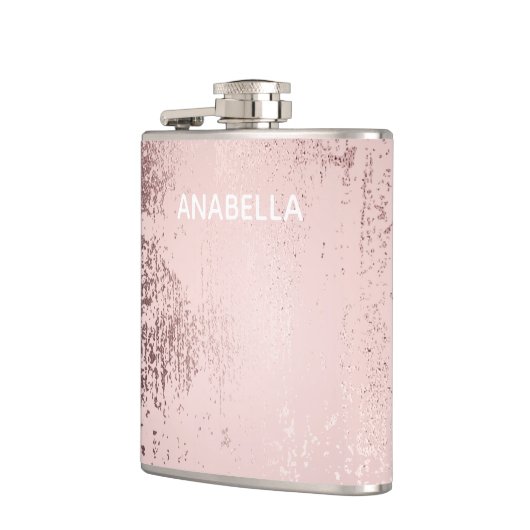 Roos goud Luxe metalen gepersonaliseerd Heupfles (Links)