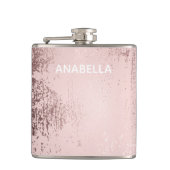 Roos goud Luxe metalen gepersonaliseerd Heupfles (Voorkant)