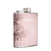 Roos goud Luxe metalen gepersonaliseerd Heupfles (Rechts)