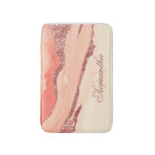 Roos Goud Marmer en Glitter Badmat (Voorkant Verticaal)