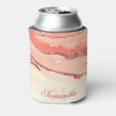 Roos Goud Marmer en Glitter Blikjeskoeler (Blikje Achterkant)