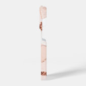 Roos Goud Marmer en Glitter iPhone Hoesje (Linkerkant)