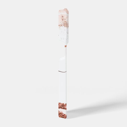 Roos Goud Marmer en Glitter iPhone Hoesje (Rechterkant)