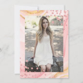 Roos Goud Marmer Glitter Foto SURPRISE Sweet 16 Kaart (Achterkant)