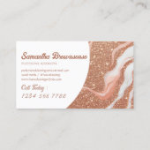 Roos Goud Marmer Glitz Glam Visitekaartje (Achterkant)