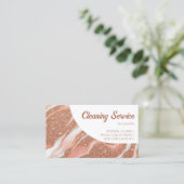 Roos Goud Marmer Glitz Glam Visitekaartje (Staand voorkant)