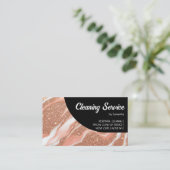 Roos Goud Marmer Glitz Zwart Visitekaartje (Staand voorkant)