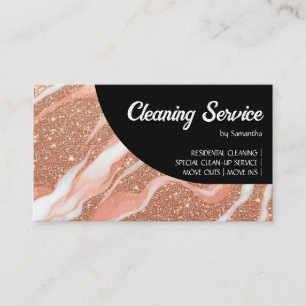 Roos Goud Marmer Glitz Zwart Visitekaartje