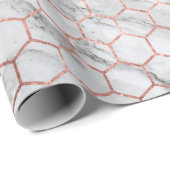 Roos Goud Marmer Hex Verpakking Papier Cadeauverpa (Rol Hoek)