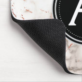 Roos Goud Marmer Monogrammed Moderne Muismat (Hoek)