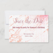 ROOS GOUD MARMER ONTWERP SAVE THE DATE RSVP KAARTJE (Voorkant)