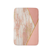 Roos Goud Marmer Roze Geometrisch Modern Bad Badmat (Voorkant Verticaal)