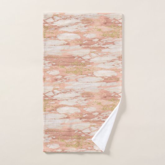 Roos Goud Marmer Roze Stenen Badhanddoeken Bad Handdoek (Handdoek)