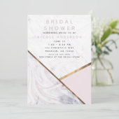 Roos Goud Marmer Swirl Blush Roze Vrijgezellenfees Kaart (Staand voorkant)