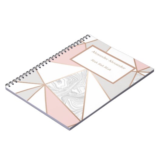 Roos Goud Marmeren Notitieboek (Linkerzijde)