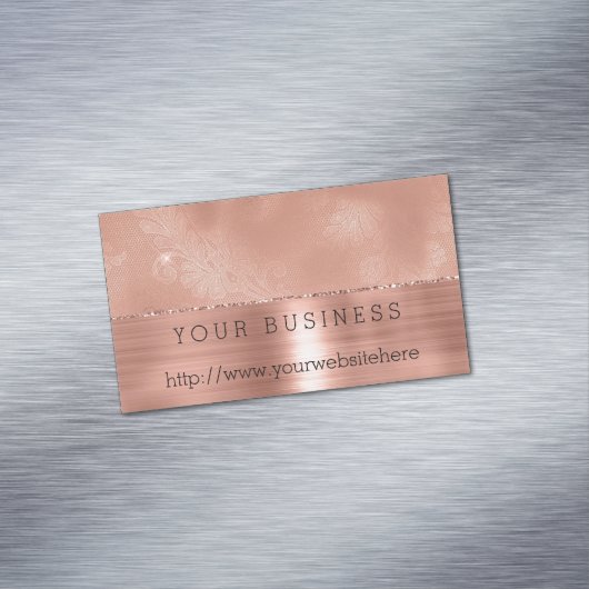 Roos Goud Meisje Kant Magnetisch Visitekaartje (Voorbeeld)