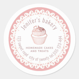 Roos goud met een olieafdruk Homemade cupcakes en Ronde Sticker
