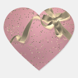 Roos Goud met Gouden Boog Hart Sticker