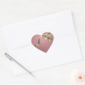 Roos Goud met Gouden Boog Hart Sticker (Envelop)