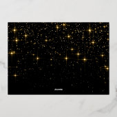 Roos goud met kerstfeestjes folie feestdagenkaart (Achterkant)