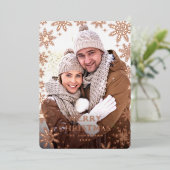 Roos goud met prettige feestdagen (Staand Voorkant)