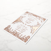 Roos goud met wielrennen folie uitnodiging (Gedraaid)