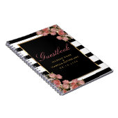 Roos Goud met zwart-witte strepen - Gastenboek Notitieboek (Rechterzijde)