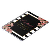 Roos Goud met zwart-witte strepen - Gastenboek Notitieboek (Linkerzijde)