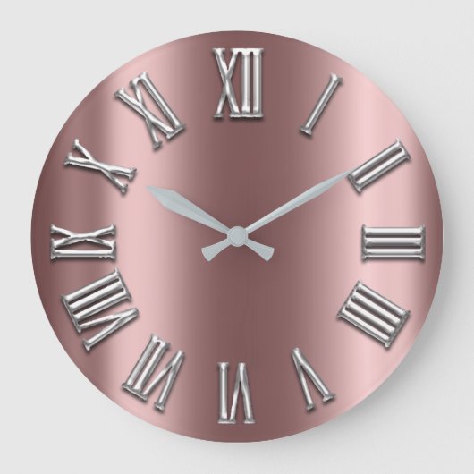 Roos Goud metaal Grijze zilver Romeins nummer Grote Klok (Voorkant)