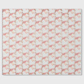  roos goud metaalglitter santa kerst cadeaupapier (Vlak)