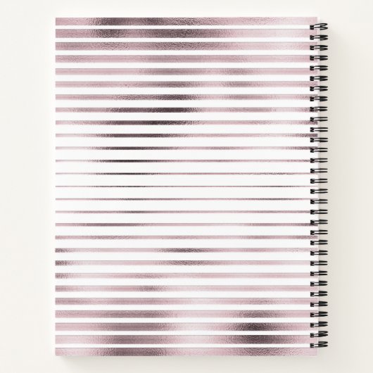 roos goud metaalstrippen monogram Notitieboek (Achterkant)