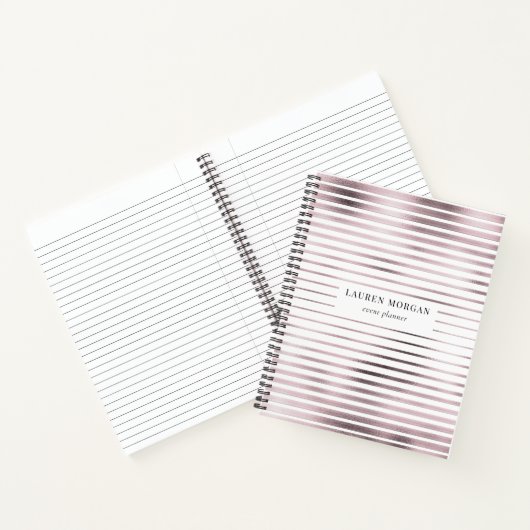 roos goud metaalstrippen monogram Notitieboek (Binnen)