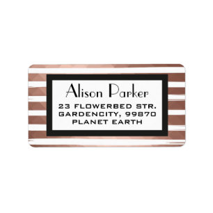 Roos goud metalen effect elegant modern etiket