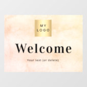 Roos goud metalen logo welkom raamsticker (Vel)